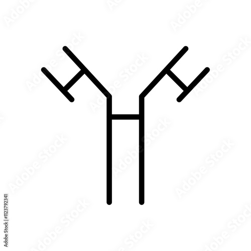 Antibody icon Outline vector for web ui