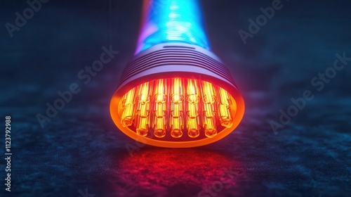 Fiber optic cable glowing with colorful light, symbolizing efficient telecommunication and innovation