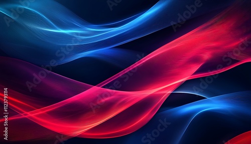 Luminous red-blue tech-inspired abstract backdrop with motion effects and sharp streaks