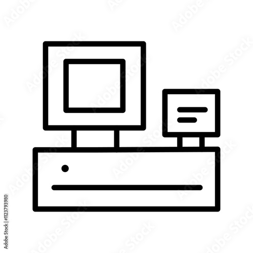 POS system icon Outline vector for web ui