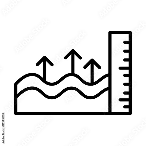 sea level icon Outline vector for web ui
