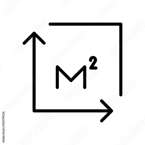 Square meter icon Outline vector for web ui photo