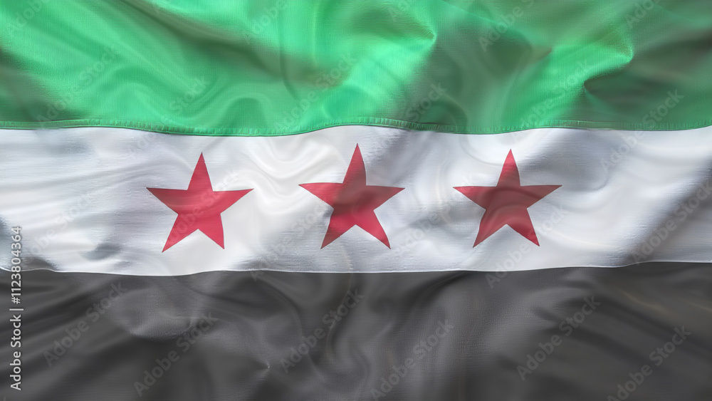 New Syrian flag waves New Syrian flag waves