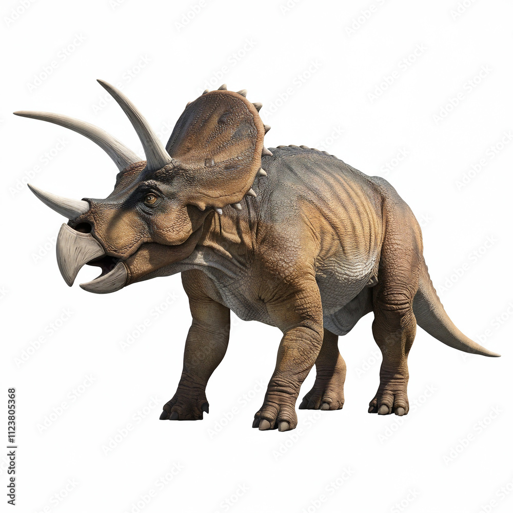 Fototapeta premium Triceratops Dinosaur Isolated White Background