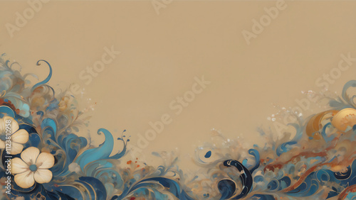 異世界の花のある背景デザイン　AI画像　ジェネレーティブAI