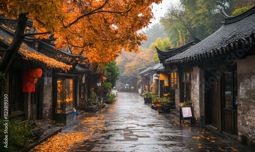 Autumn Scenery of Huishan Ancient Town in Wuxi photo