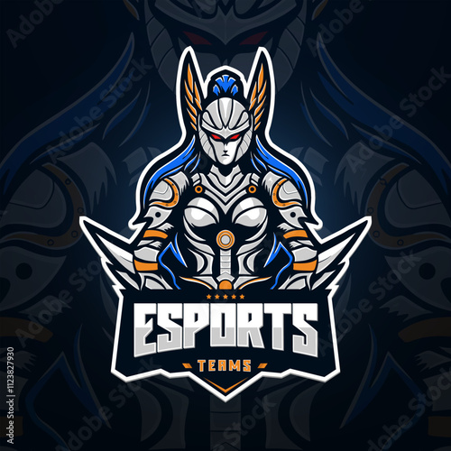 Valkyrie logo esport editable text