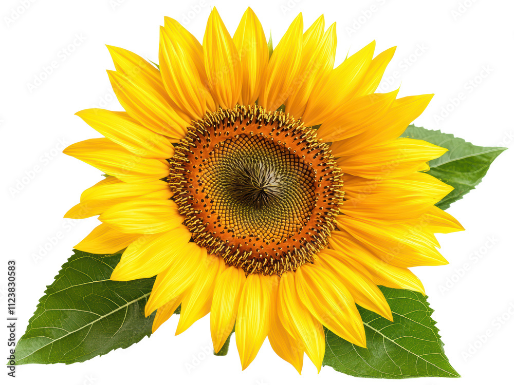 Fototapeta premium Vibrant Sunflower with Bright Yellow Petals and Intricate Center