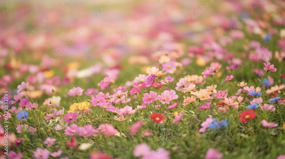 Fototapeta premium Solid carpet of flowers composition background