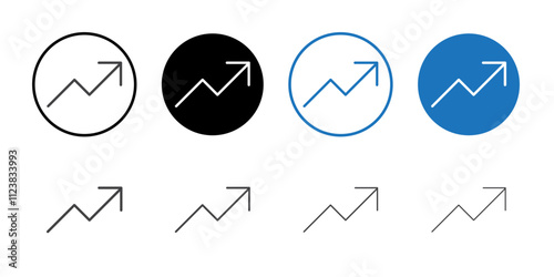 Arrow increase icon Thin outline art symbol