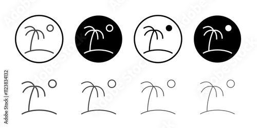 Beach icon Thin outline art symbol