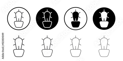 Cactus icon Thin outline art symbol photo