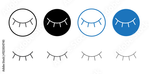 Closed eye icon Thin outline art symbol