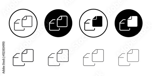 Copy file icon Thin outline art symbol photo