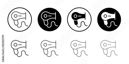 Hair dryer icon Thin outline art symbol