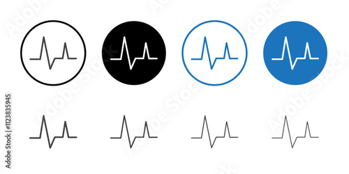 Heart beat icon Thin outline art symbol