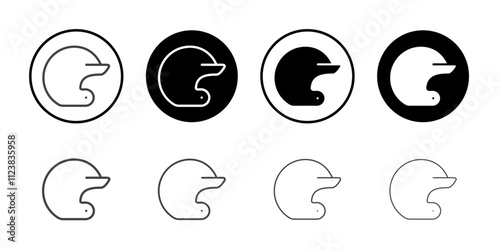 Helmet icon Thin outline art symbol