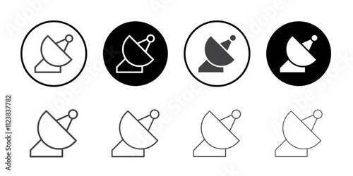 Satellite dish icon Thin outline art symbol