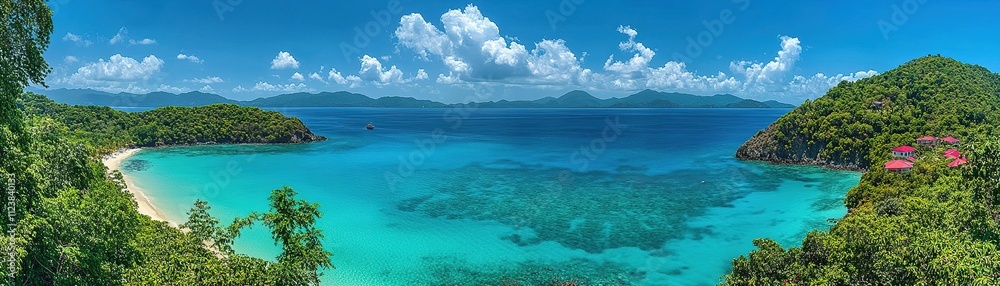 custom made wallpaper toronto digitalTropical island paradise scenic beach nature landscape serene environment aerial viewpoint relaxation concept for seo impact