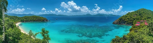 Wallpaper Mural Tropical island paradise scenic beach nature landscape serene environment aerial viewpoint relaxation concept for seo impact Torontodigital.ca