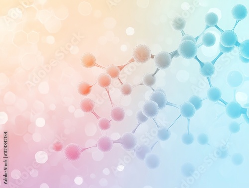 Abstract Science atoms and molecules. View of Human Genome Structure on Light Background