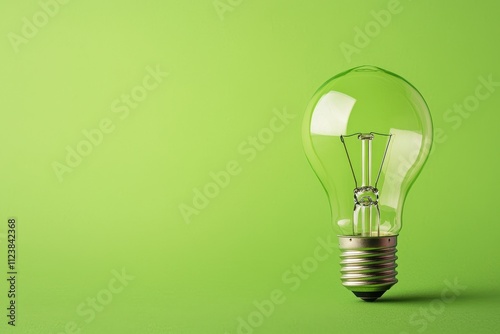 A Stunningly Clear Light Bulb on a Vivid Green Background Showcasing Innovation and Creativity