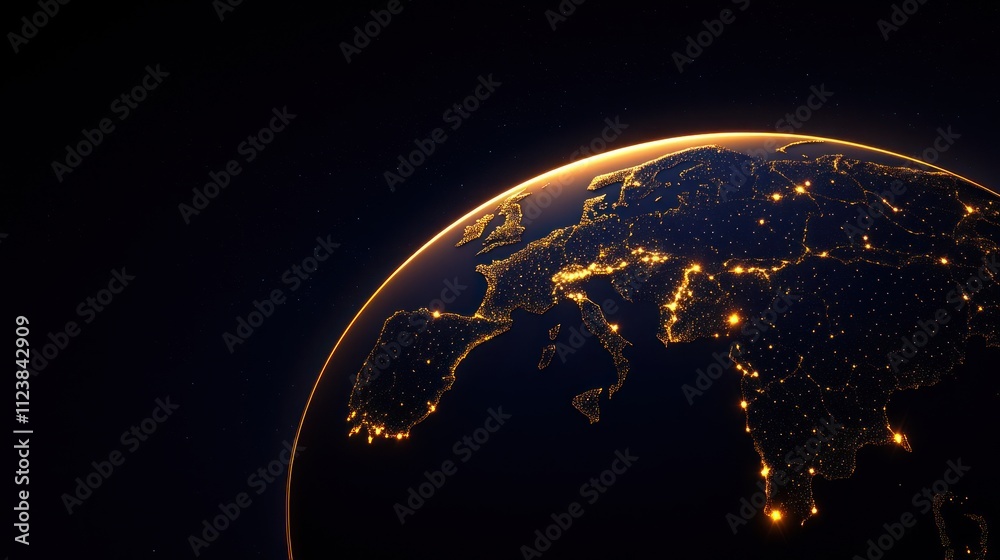 Fototapeta premium Global Interconnectedness: Linking Regions Across the World