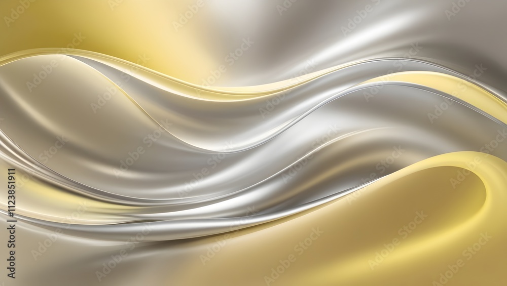 Obraz premium abstract metallic yellow and silver flowing texture for digital wallpapers or media design