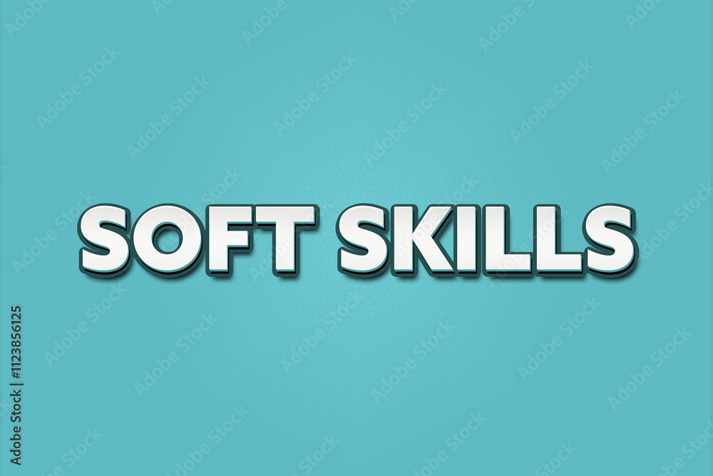 Fototapeta premium Soft Skills. A Illustration with white text isolated on light green background.