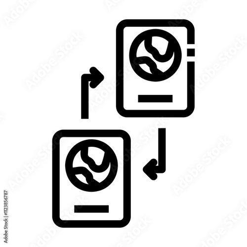 immigration process Line Icon