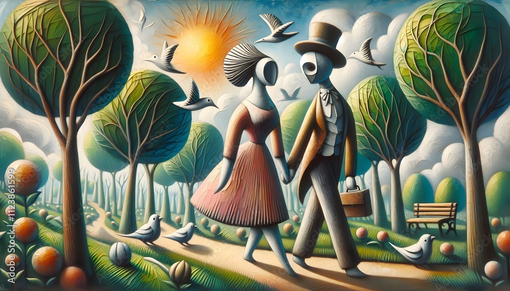 Obraz premium Paseos de Papel: Historias entre Árboles