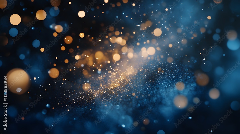 Fototapeta premium Abstract Blue and Gold Sparkle Background