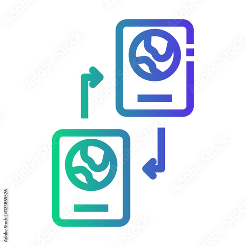 immigration process Line Gradient Icon