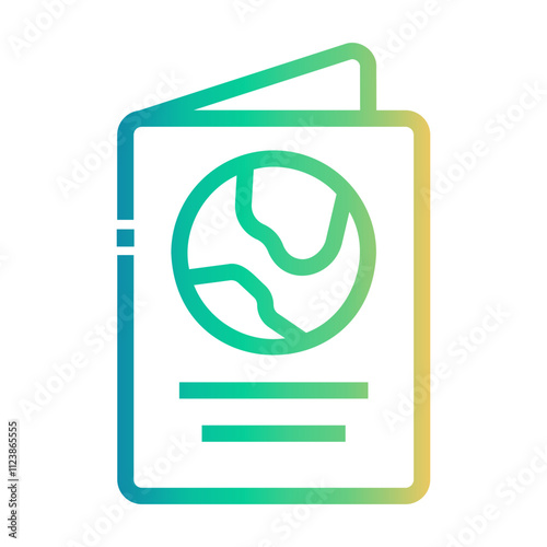 passport Line Gradient Icon