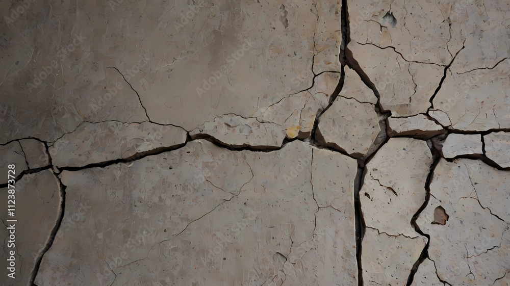 Obraz premium Cracked concrete wall texture. Grunge concrete wall background. Abstract background of crack concrete wall