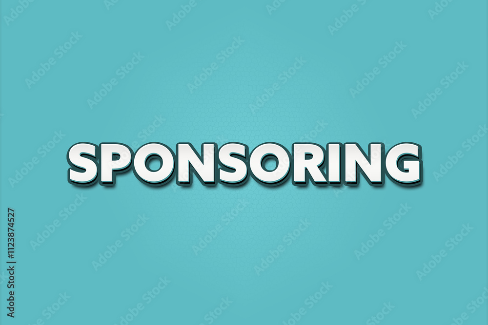 Fototapeta premium Sponsoring. A Illustration with white text isolated on light green background.