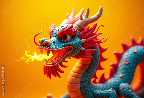 chinese dragon statue on the wall