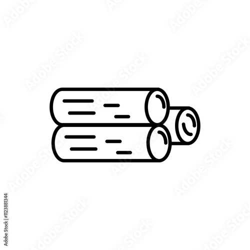 Wood log icon. vector flat linear illustration for web and app..eps