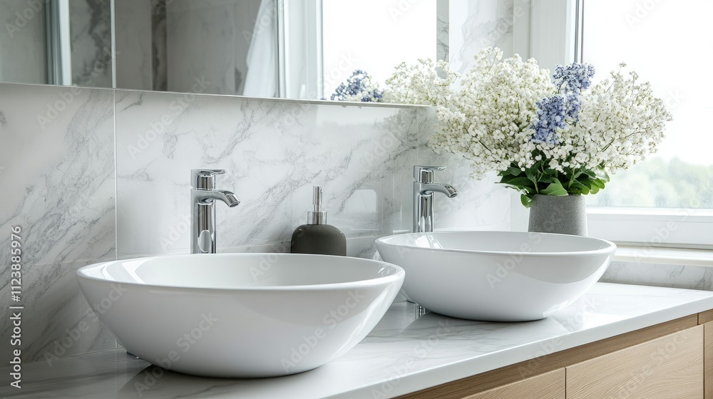 Fototapeta premium Modern Luxury Bathroom with Double Sinks