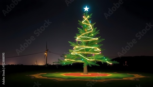 Festive Holiday Room with Tree AI Art