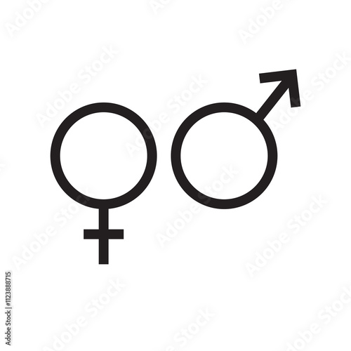 Gender icon. Female, male symbol. vector flat black trendyb style illustration for web and app..eps