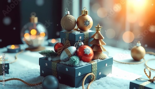 Elegant Holiday Gift Display AI