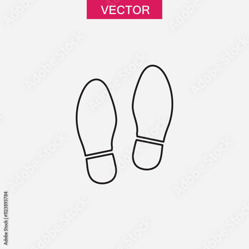 Shoe print icon. vector flat black linear illustration for web and app..eps