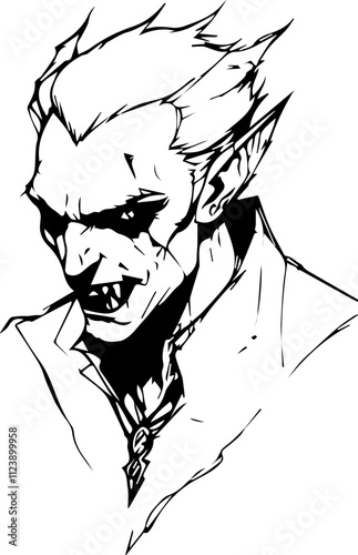 A fierce vampire image, ideal for horror, gothic themes, and dramatic design projects.