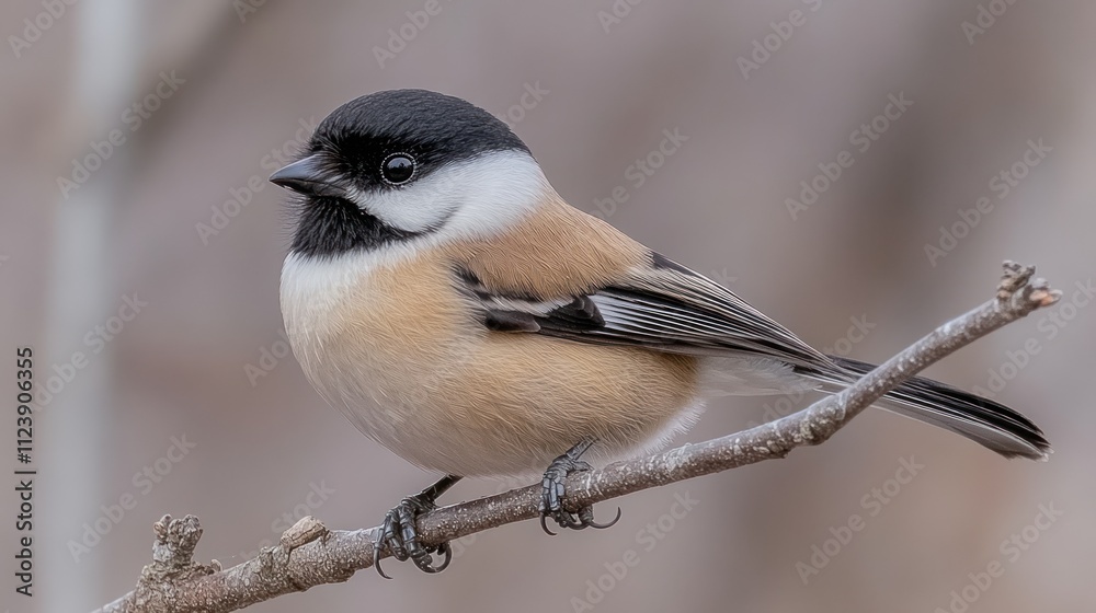 Fototapeta premium A close-up of a small bird perched on a branch.