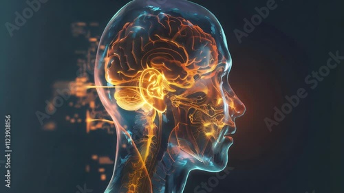 Neurofibromatosis Type 2: The Vestibular Schwannoma and Hearing Loss - Imagine a person with a highlighted tumor on the vestibulocochlear nerve 