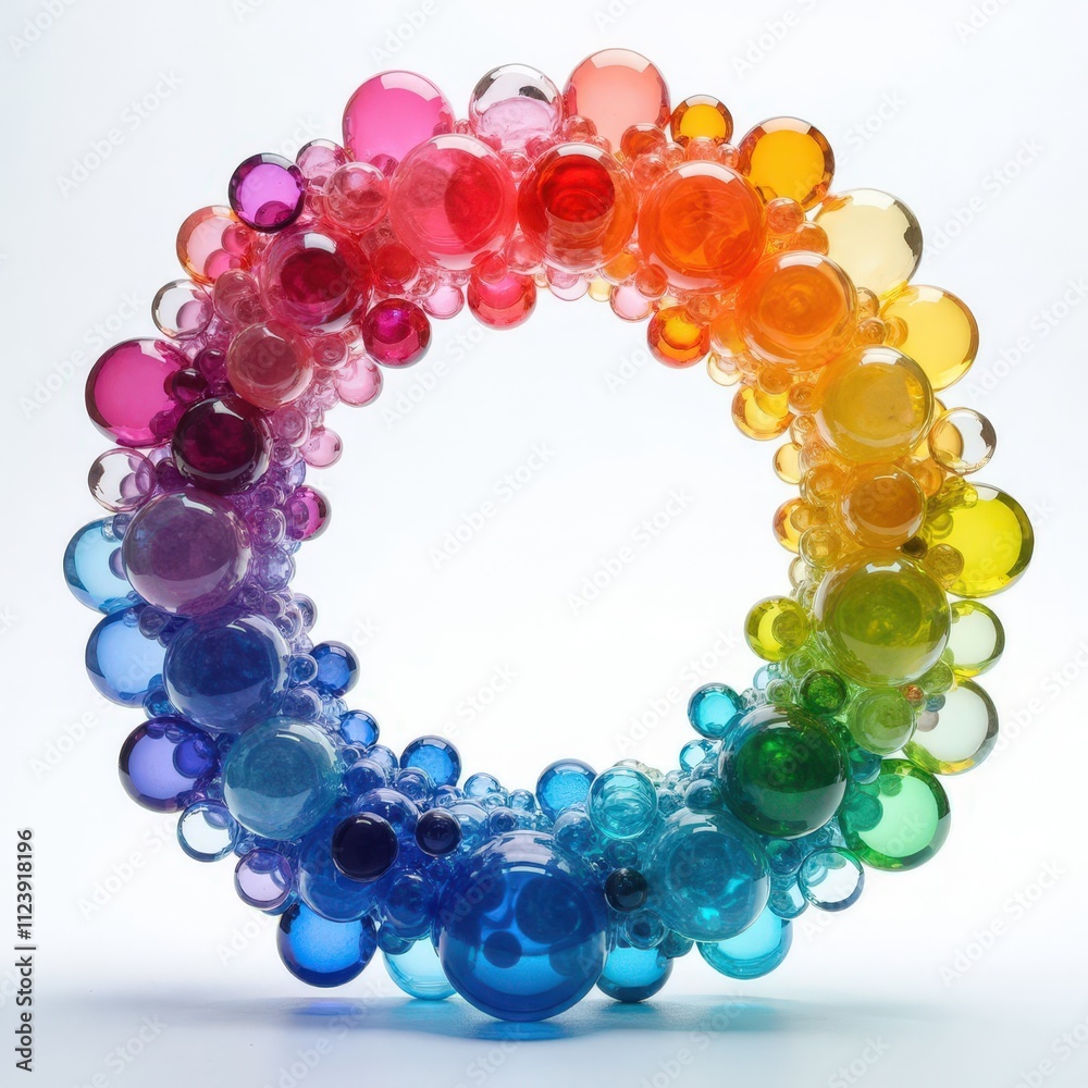 Fototapeta premium Rainbow Glass Sphere Wreath 