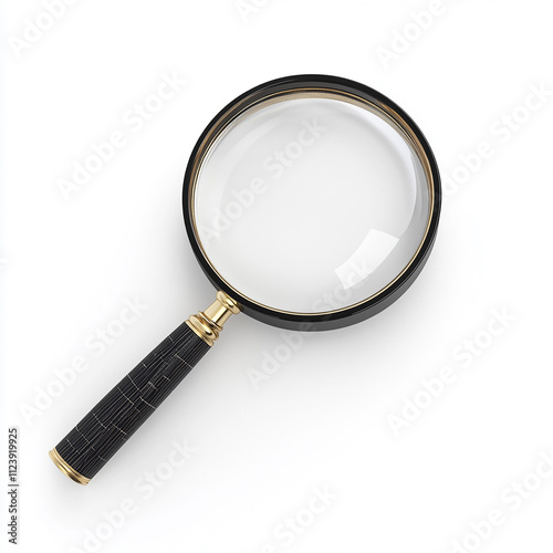 3d render magnifying glass isolated on white background