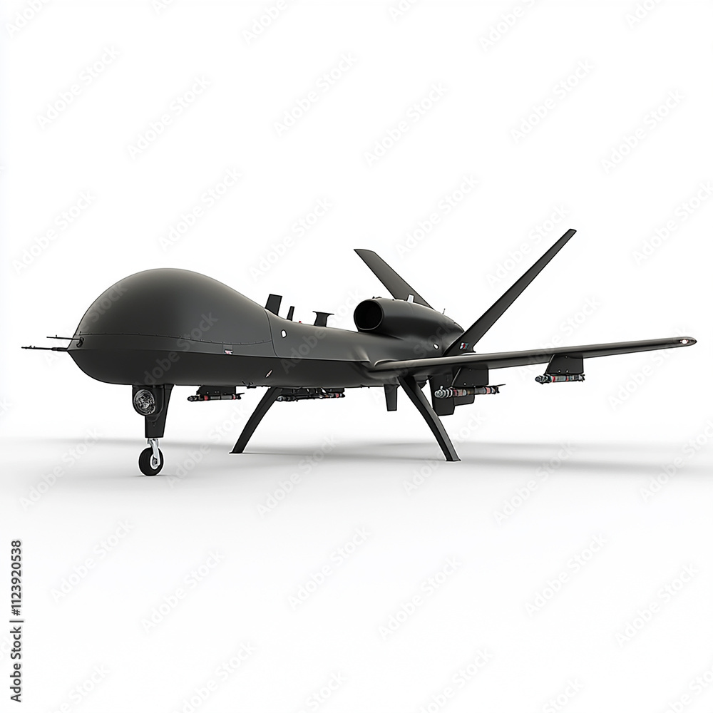 custom made wallpaper toronto digital3d render military black  drone isolated on white background