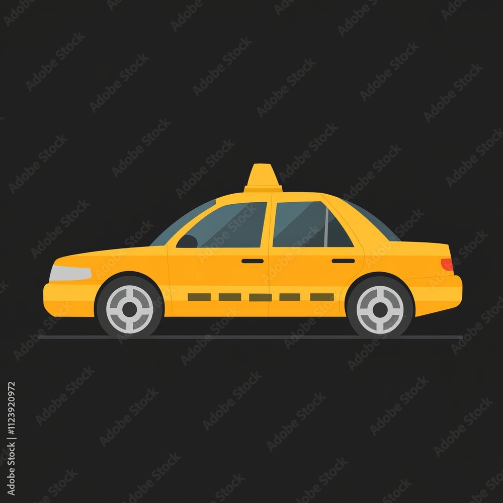 Fototapeta premium Classic Yellow Taxi Cab Illustration